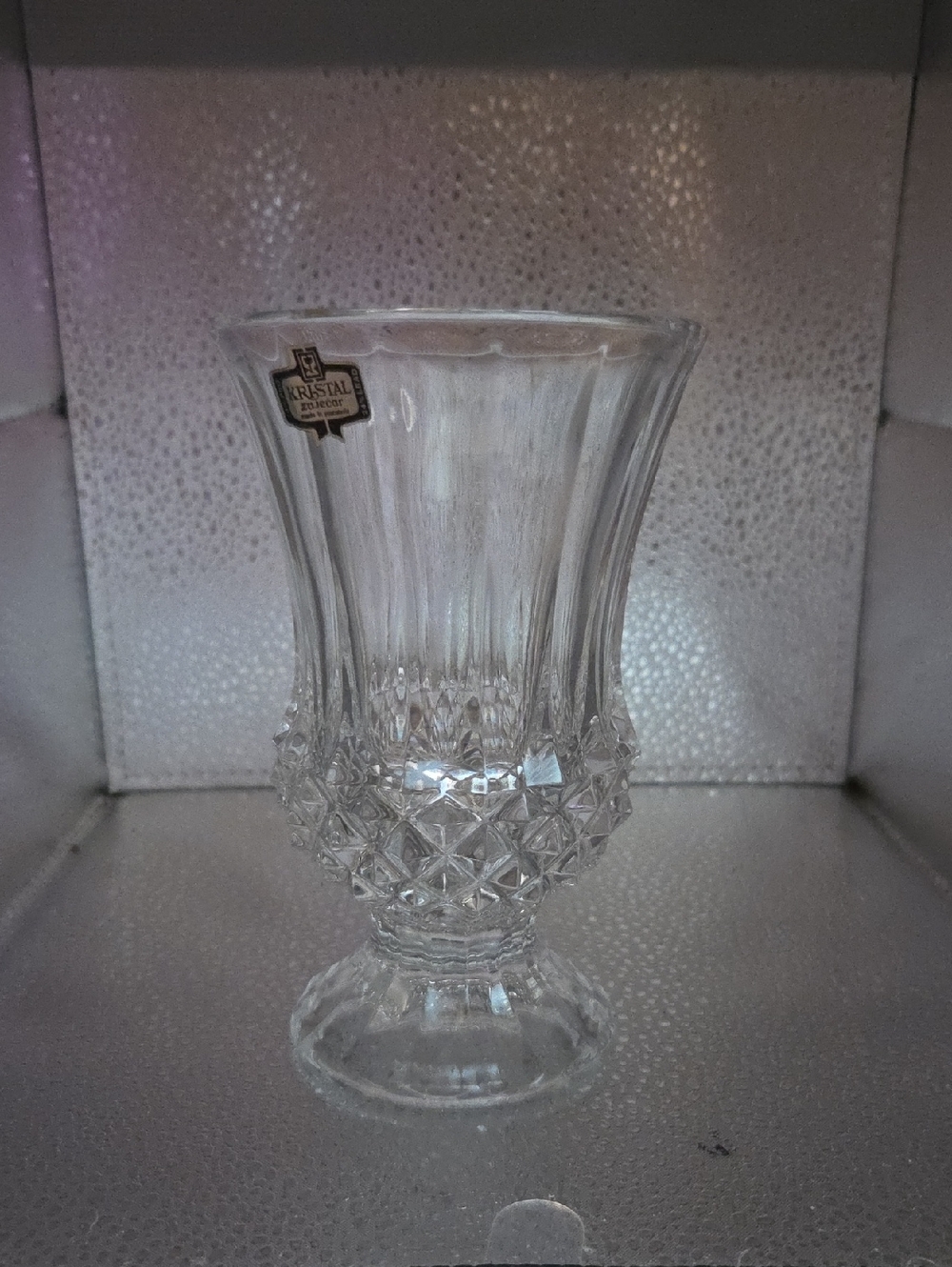 Kristal Vase 24% Lead Clear Glass Pedestal Vase - Clear
